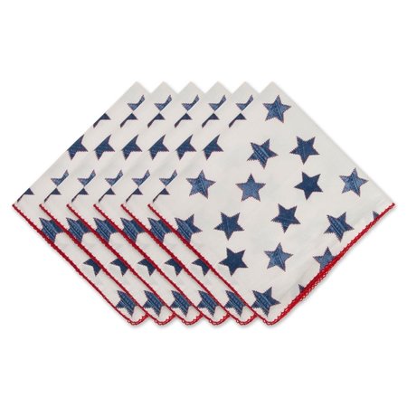 FASTFOOD DII Antique Blue Stars with Embroidered Edge Napkin FA2691427